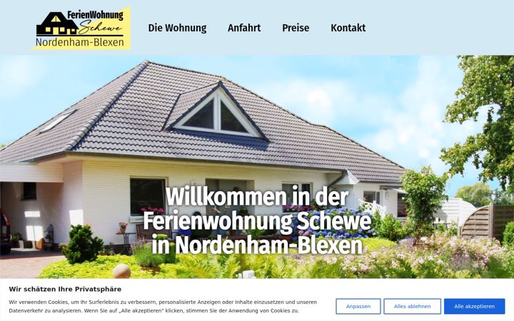 Screenshot of fewo-schewe-nordenham.de