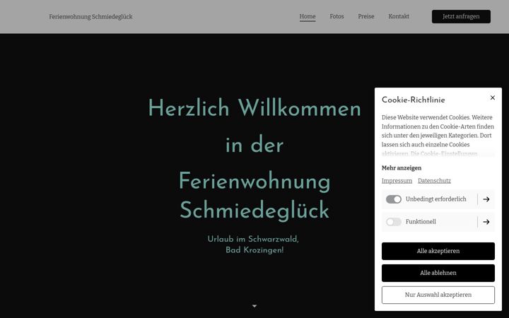 Screenshot of fewo-schmiedeglueck.com
