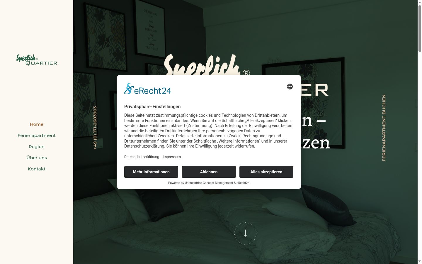 Capture d'écran de la bannière de consentement affichée avant toute interaction