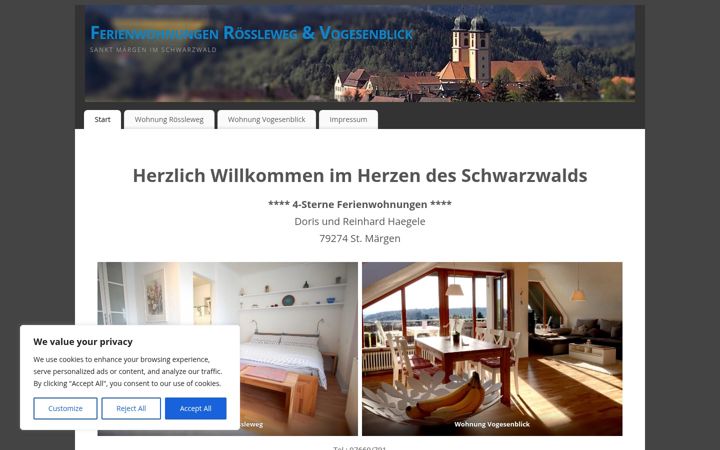 Screenshot of fewo-st-maergen.de