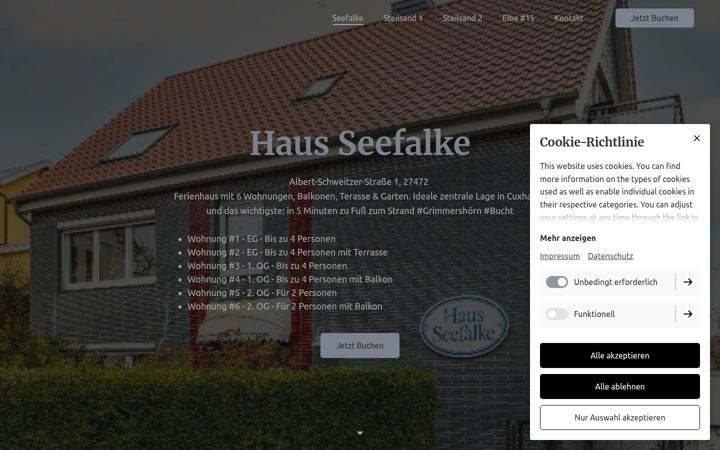 Screenshot of fewo-steilsand-seefalke.de