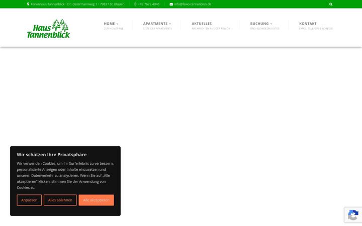 Screenshot of fewo-tannenblick.de