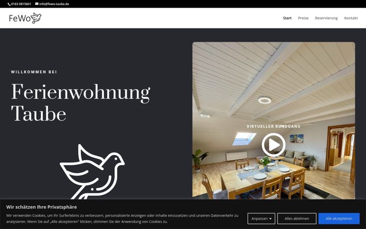 Screenshot of fewo-taube.de