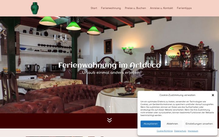 Screenshot of fewo-wernigerode-artdeco.de