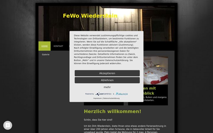 Screenshot of fewo-wiederstein.de