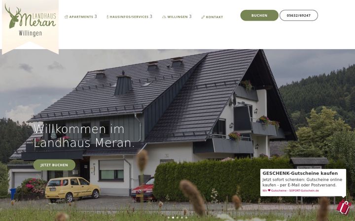 Screenshot of fewo-willingen-meran.de