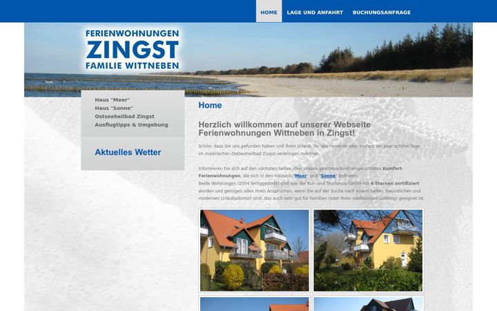 Screenshot of fewo-wittneben-zingst.de