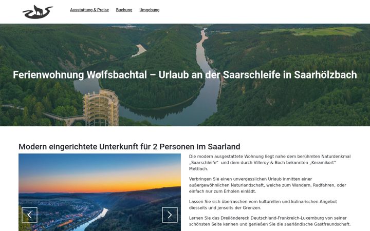 Screenshot of fewo-wolfsbachtal.de
