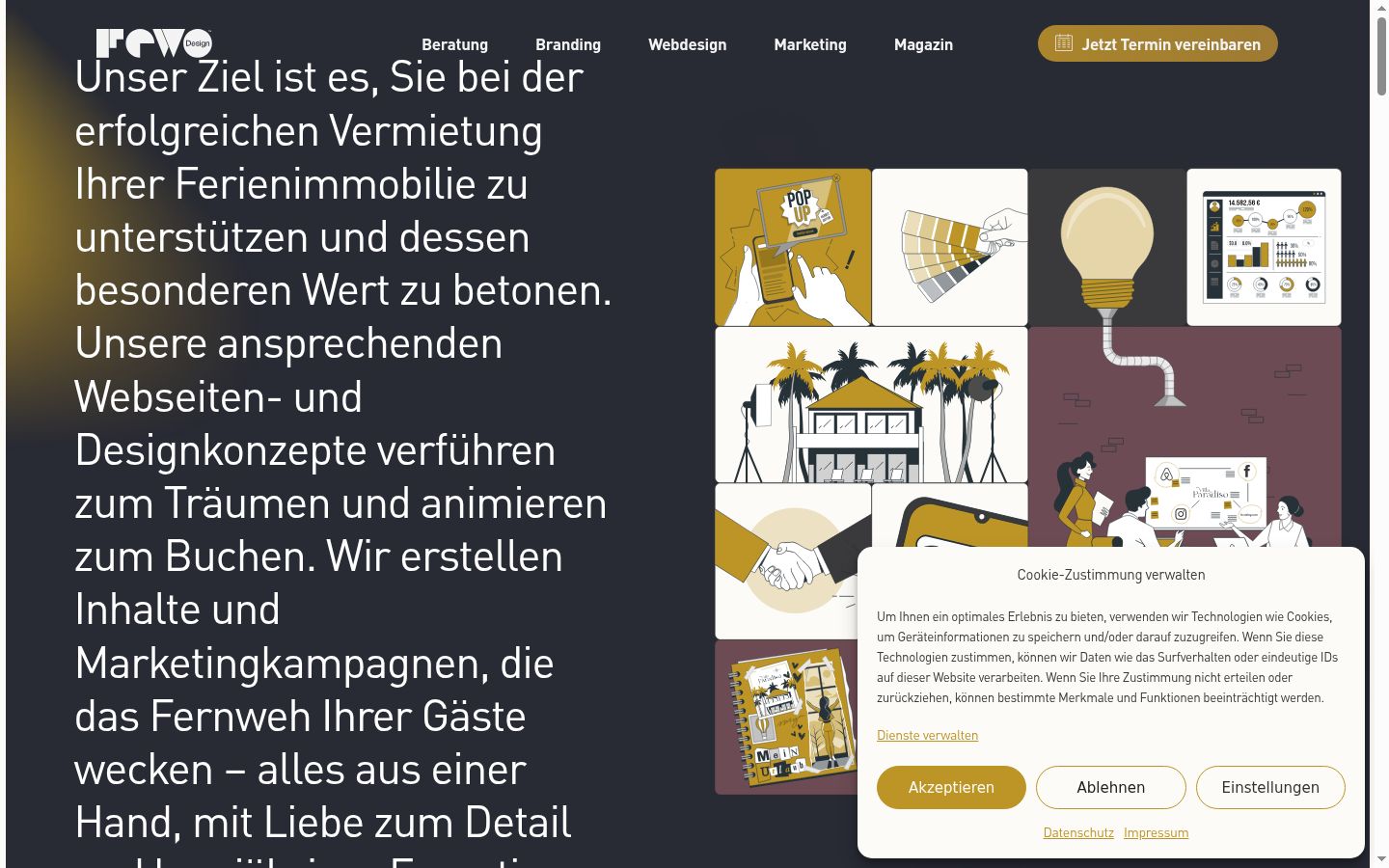 Screenshot of the consent banner shown before any interaction