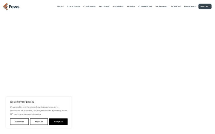 Screenshot of fewsmarquees.co.uk