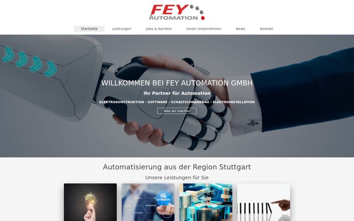 Skjámynd af fey-automation.de