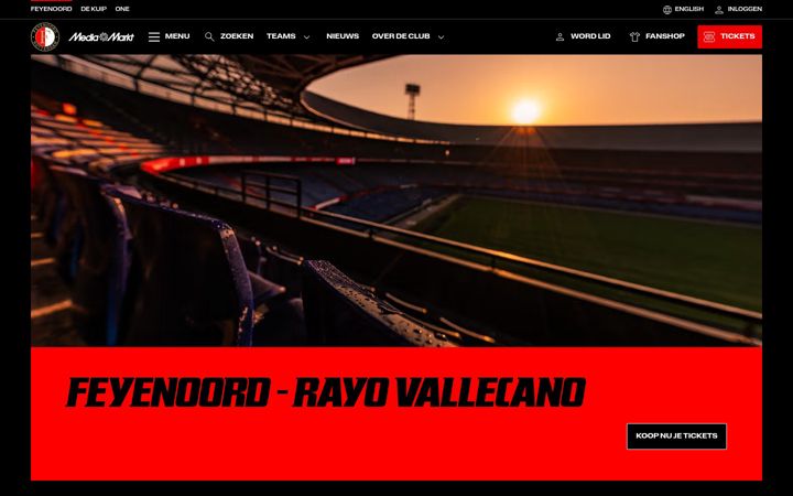 Screenshot of feyenoord.nl