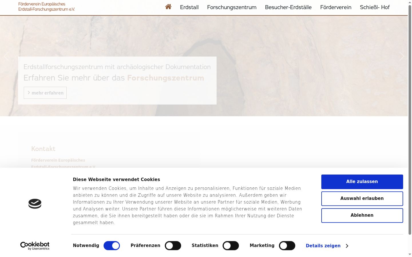 Screenshot of the consent banner shown before any interaction