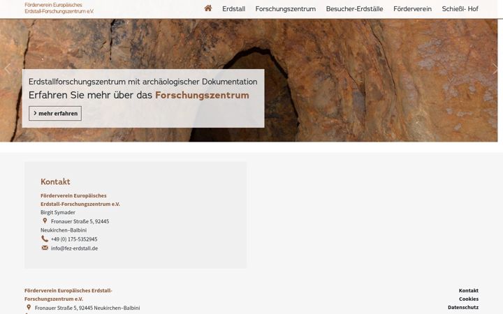 Screenshot of fez-erdstall.de