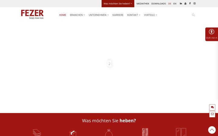 Screenshot stránky fezer.com