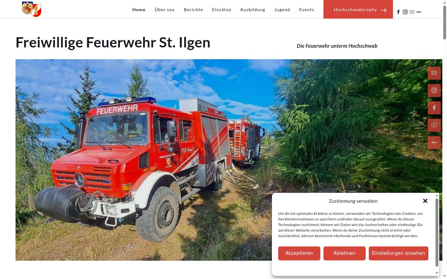Screenshot des Einwilligungsbanners vor jeglicher Interaktion