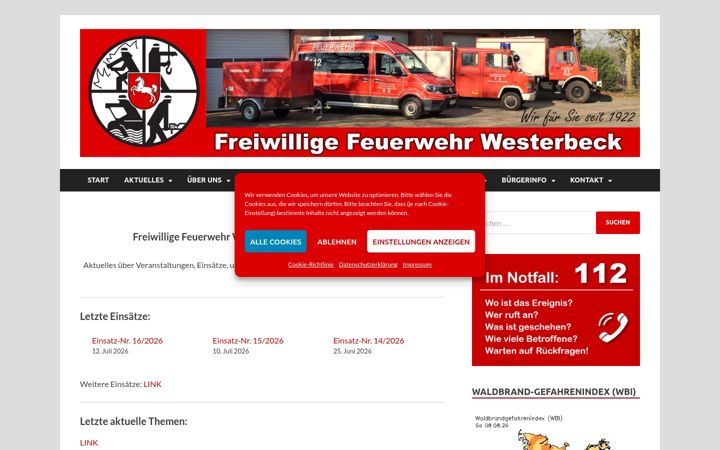Screenshot of ff-westerbeck.de