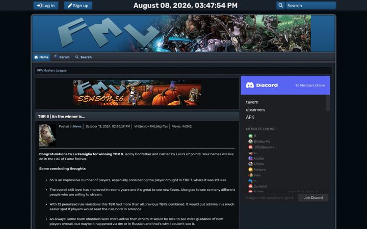 Screenshot of ffamasters.net