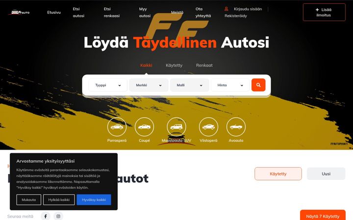 Capture d'écran de ffautomyynti.fi