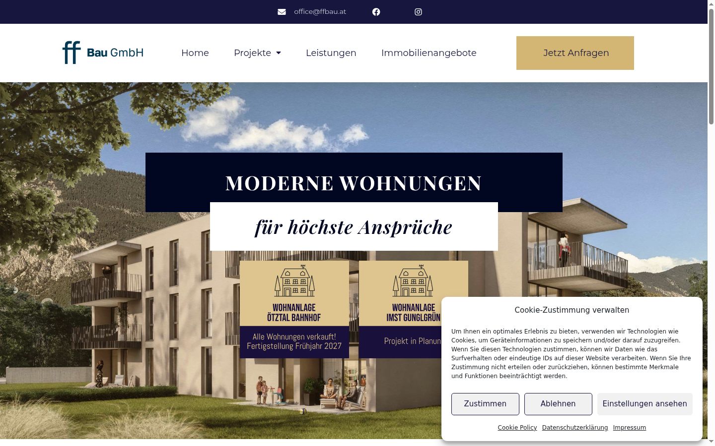 Screenshot van de toestemmingsbanner zoals getoond vóór enige interactie