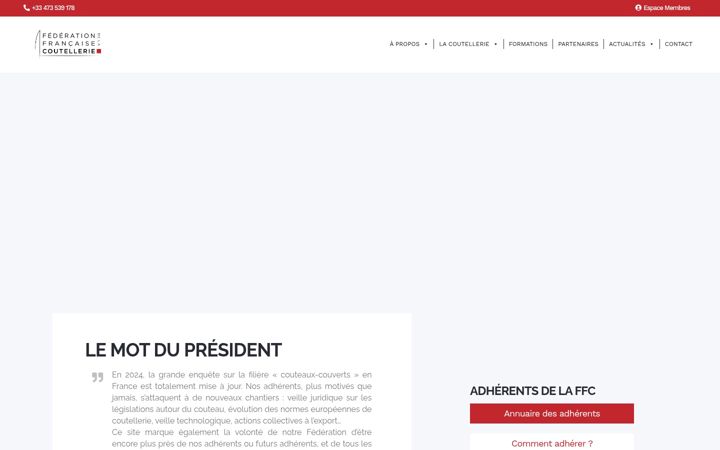 Screenshot of ffcoutellerie.org