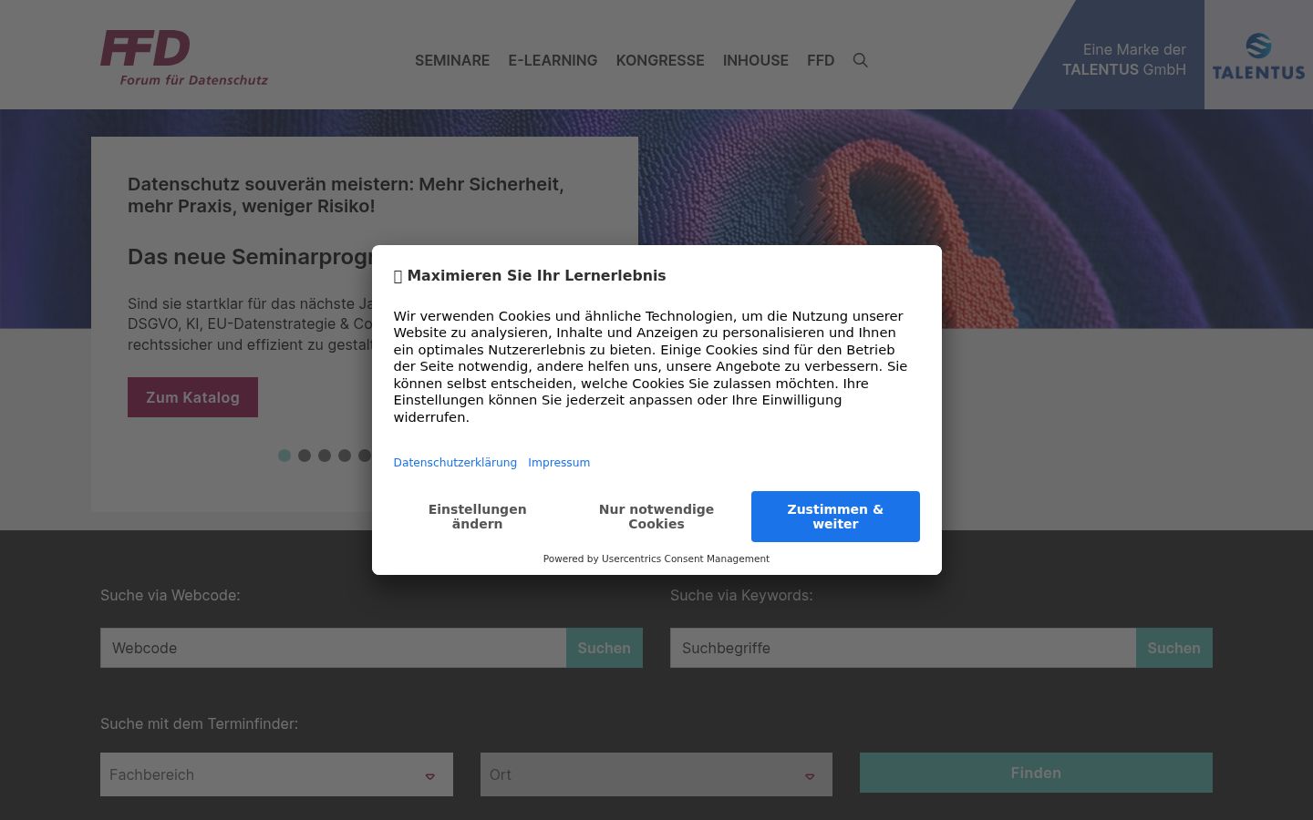 Screenshot tal-banner tal-kunsens muri qabel kwalunkwe interazzjoni