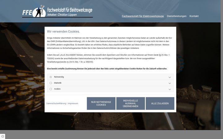 Screenshot of ffe-werkzeuge.de