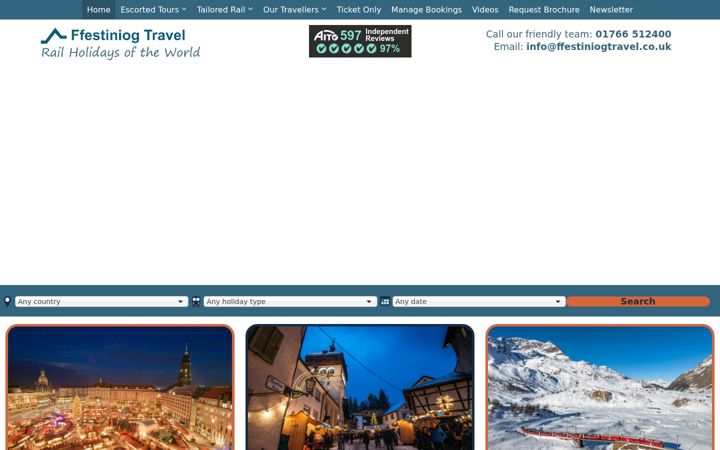 Screenshot of ffestiniogtravelagents.com
