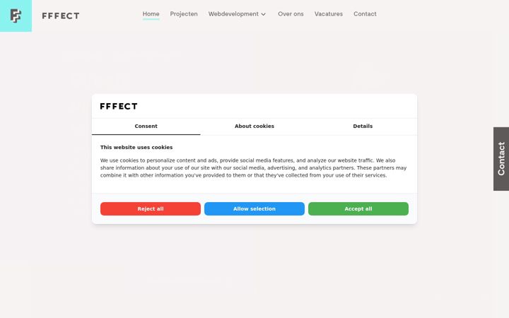 Screenshot of fffect.nl