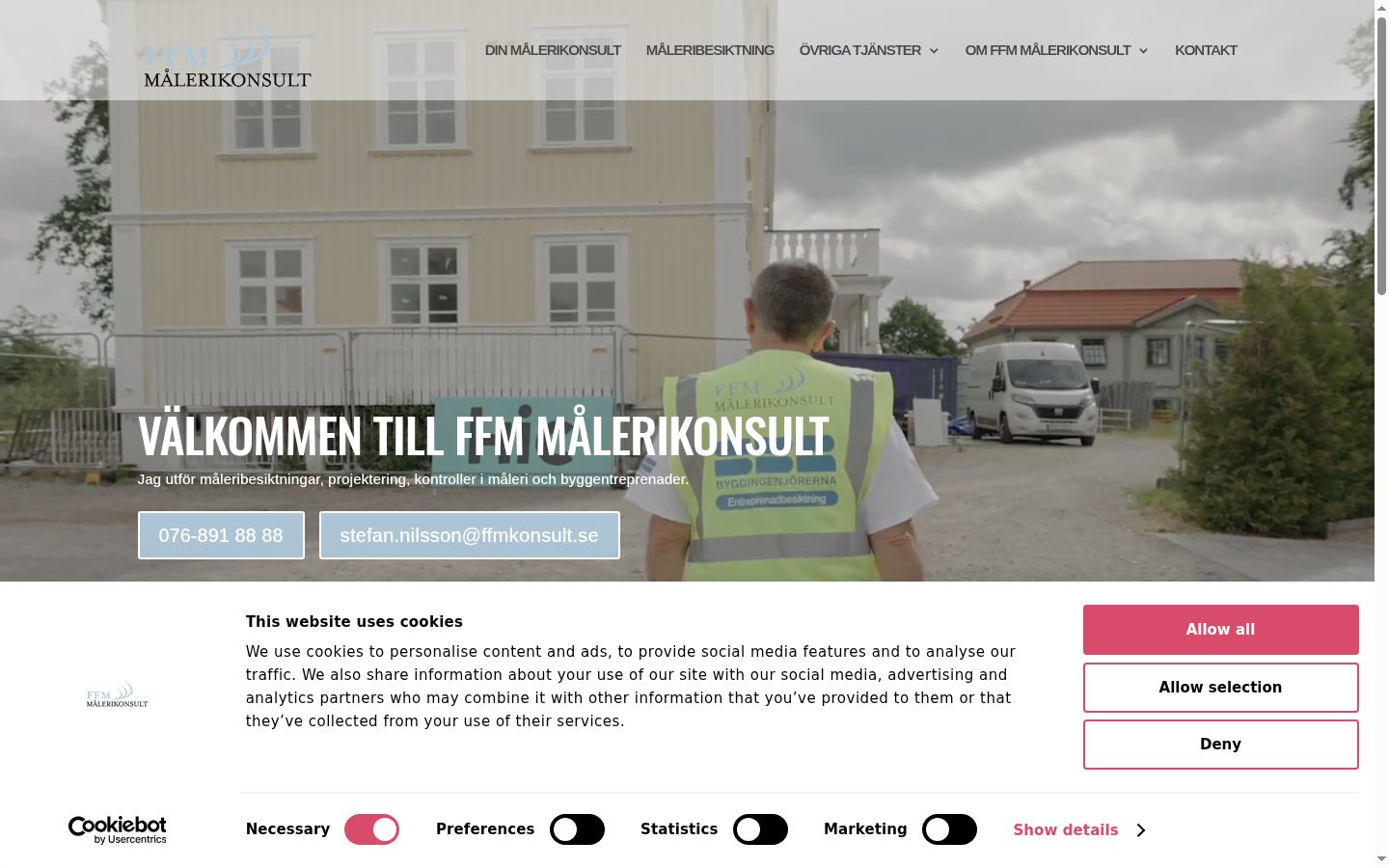 Skærmbillede af samtykkebanneret, som det blev vist før nogen interaktion