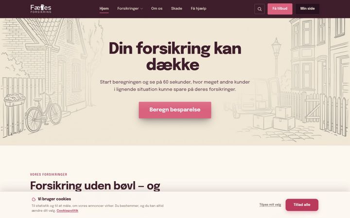 Screenshot von fforsikring.dk