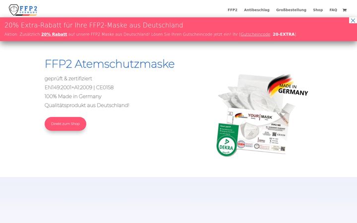 Screenshot of ffp2-germany.com