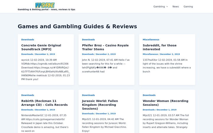 Screenshot of ffshrine.org
