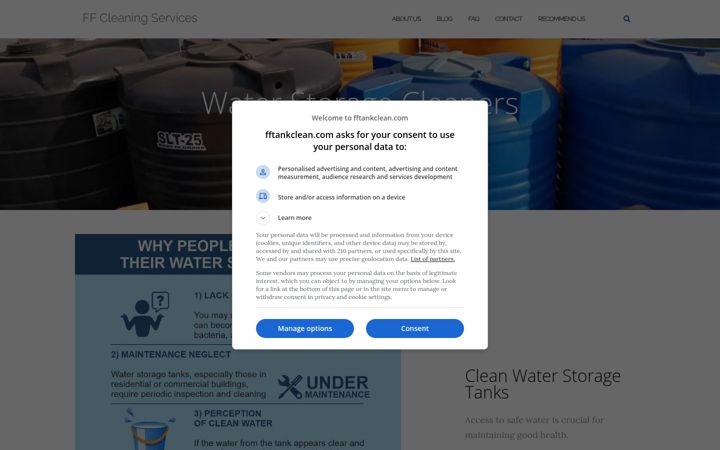 Screenshot of fftankclean.com