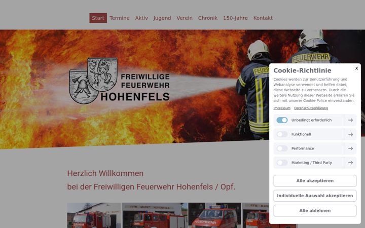 Screenshot of ffw-hohenfels.de