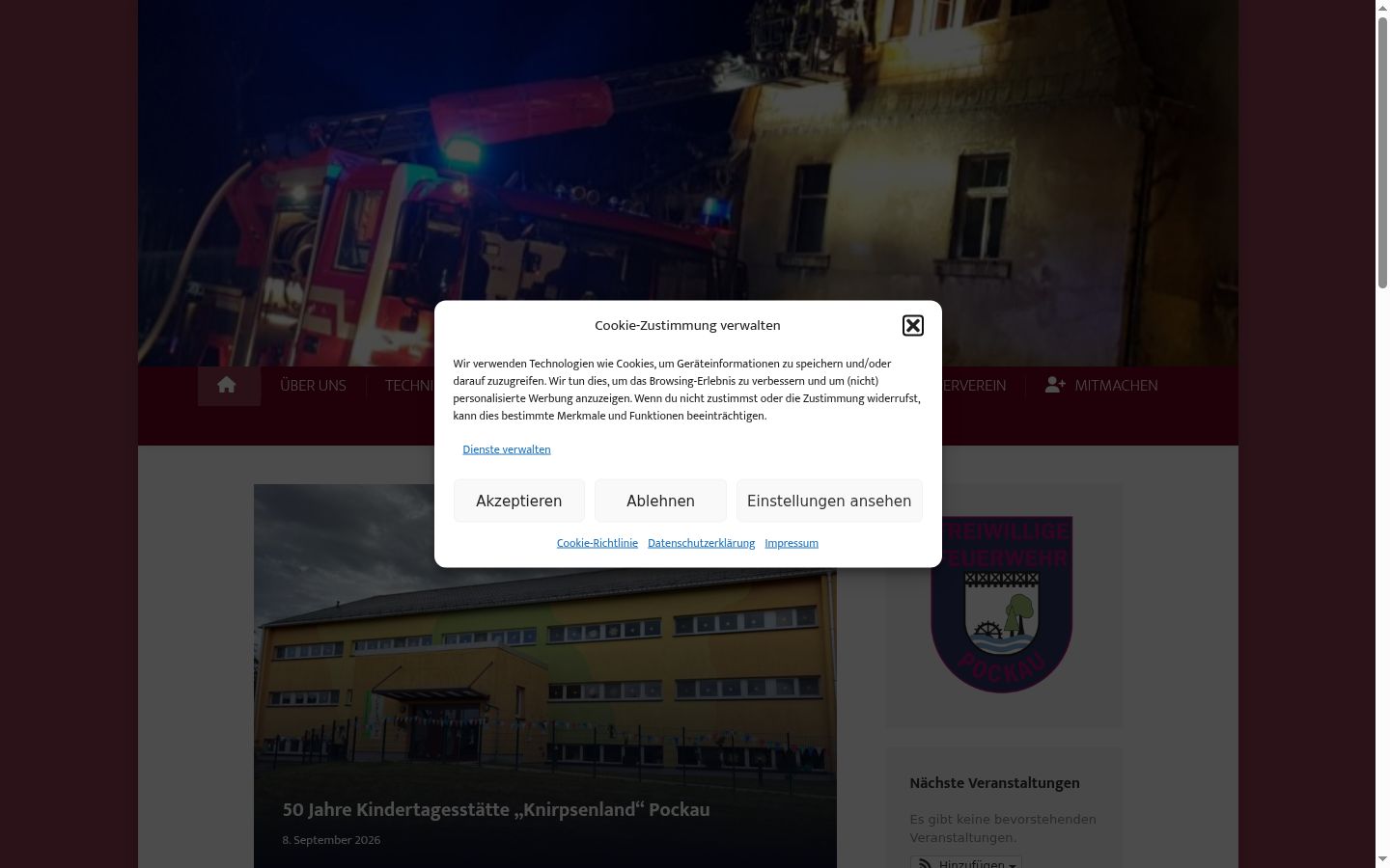 Screenshot of the consent banner shown before any interaction