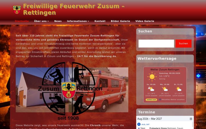 Screenshot of ffw-zusum-rettingen.de