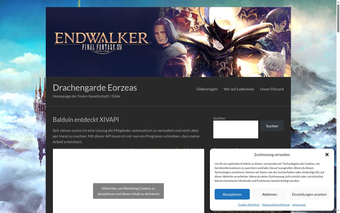 Screenshot of the consent banner shown before any interaction