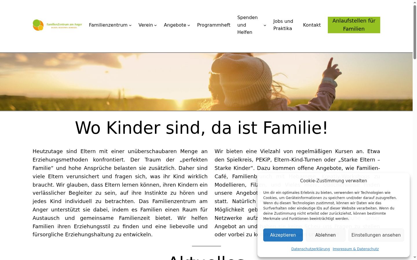 Screenshot del banner di consenso mostrato prima di qualsiasi interazione