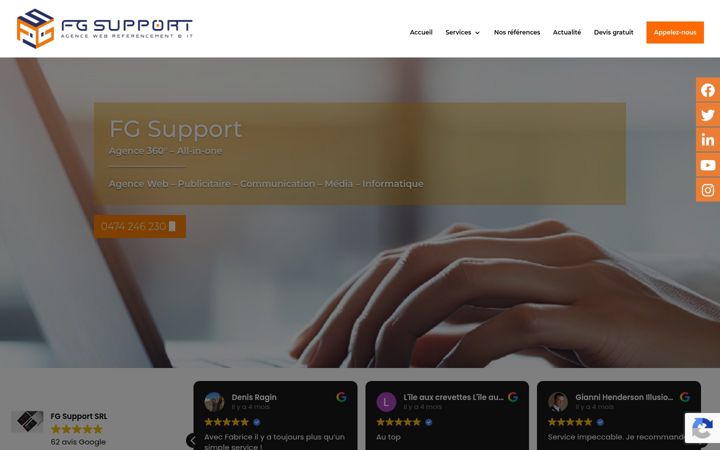 Screenshot of fg-support.be
