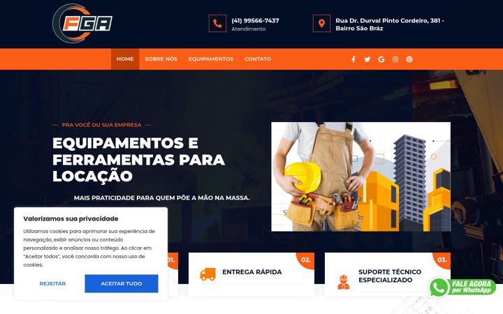 Screenshot of fgalocacaodeequipamentos.com.br