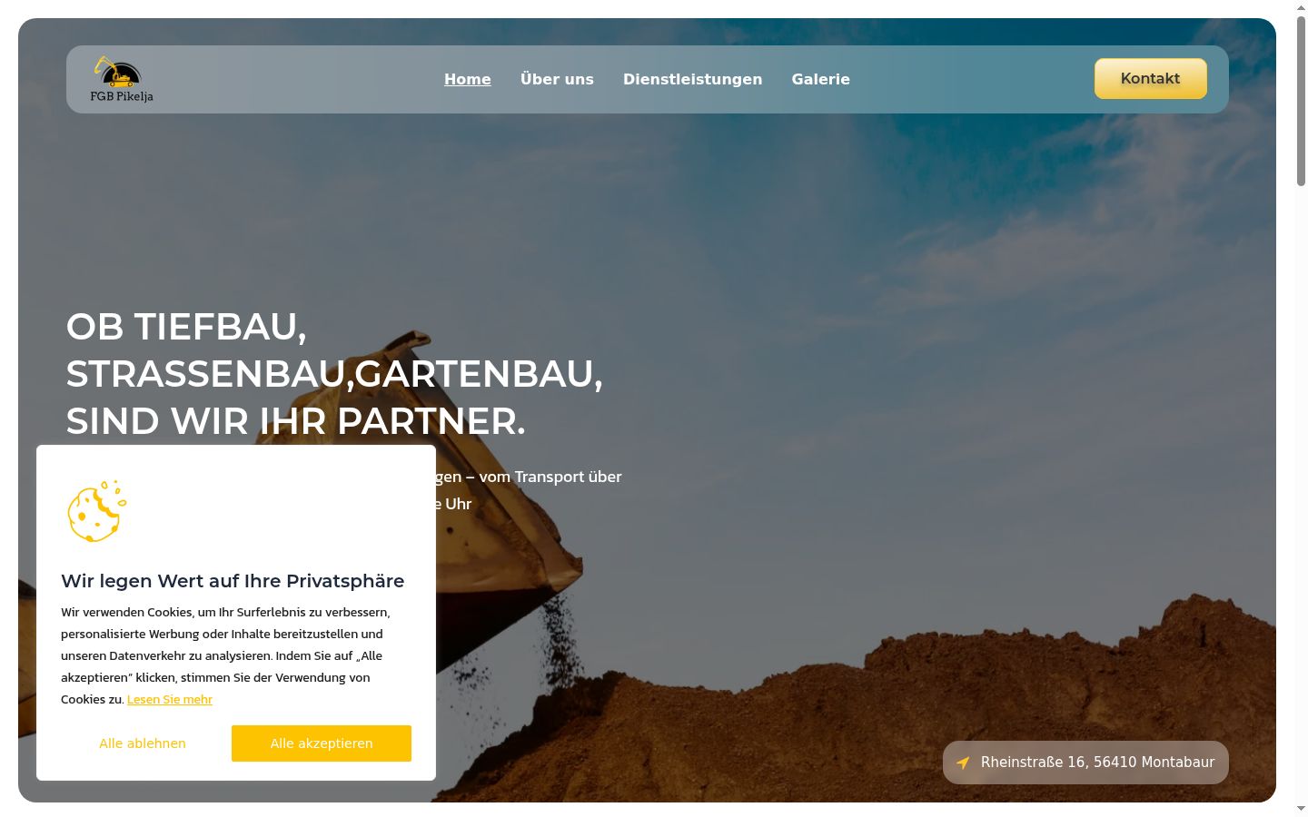 Screenshot of the consent banner shown before any interaction