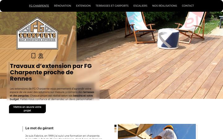 Screenshot of fgcharpente.fr