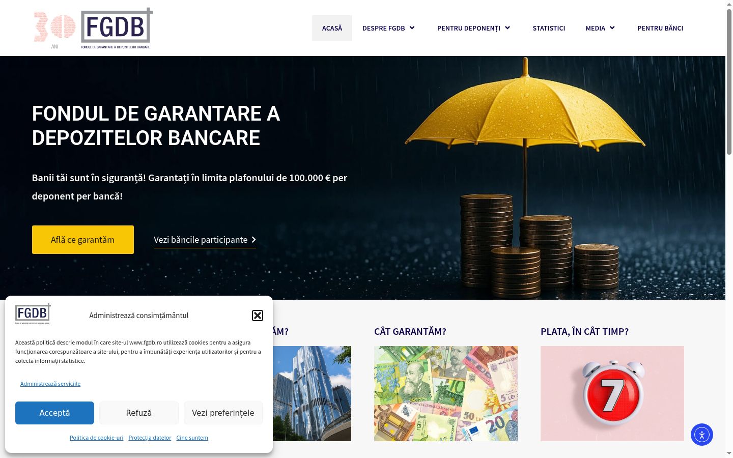 Screenshot of the consent banner shown before any interaction