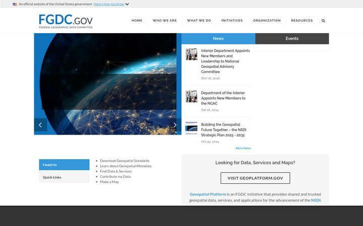 Screenshot of fgdc.gov