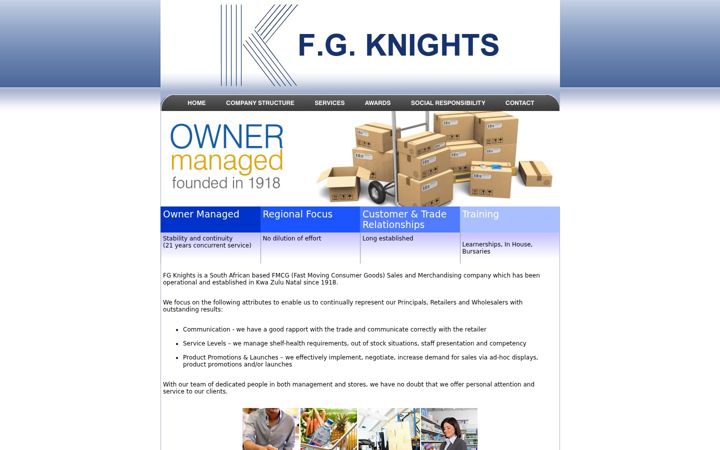 Screenshot of fgknights.co.za