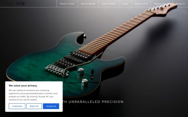 Screenshot of fgnguitars.com