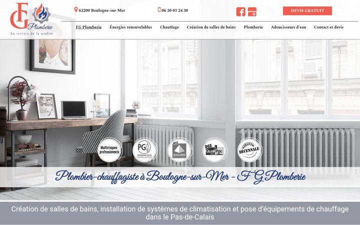 Screenshot of fgplomberie62.fr