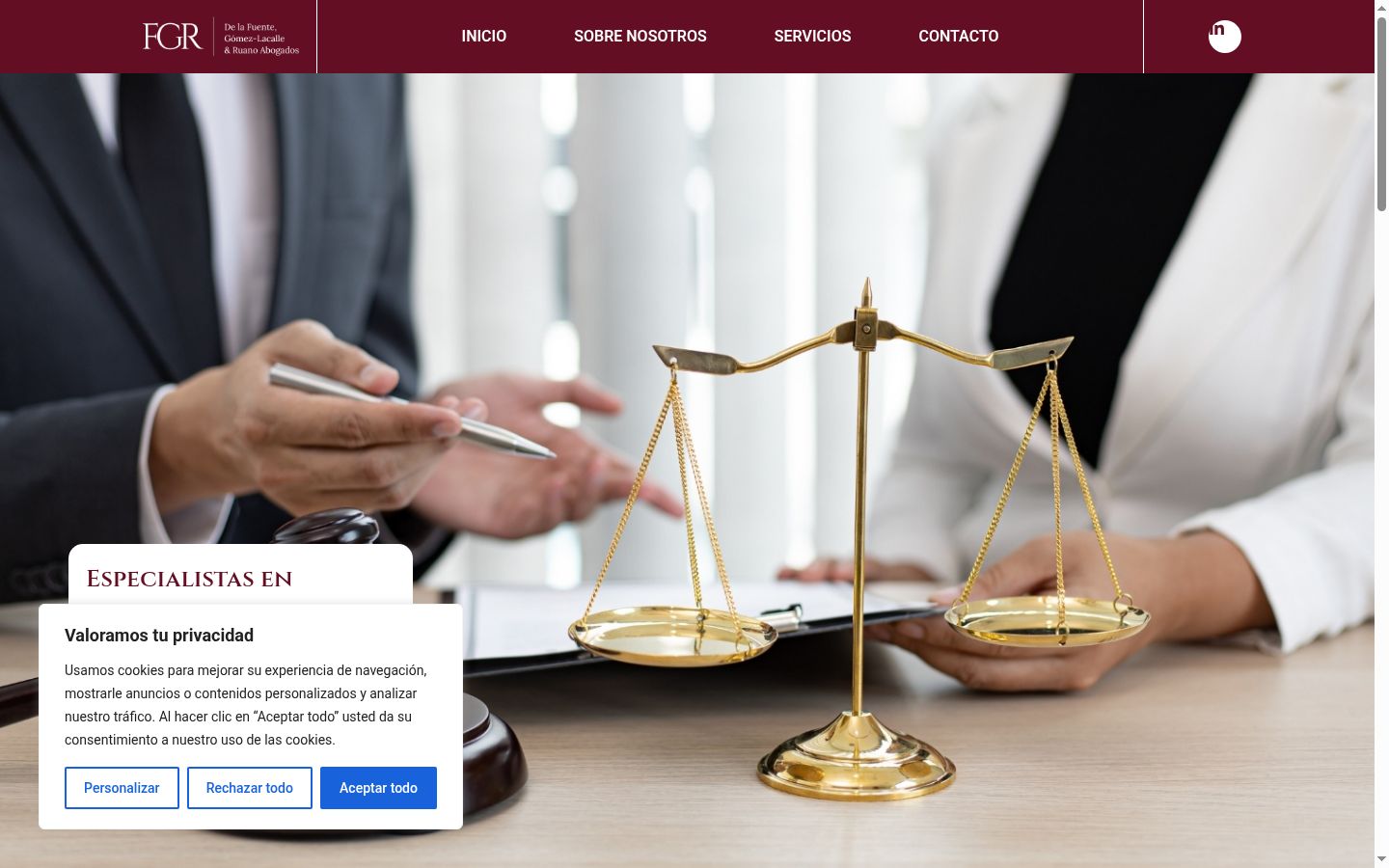 Screenshot des Einwilligungsbanners vor jeglicher Interaktion