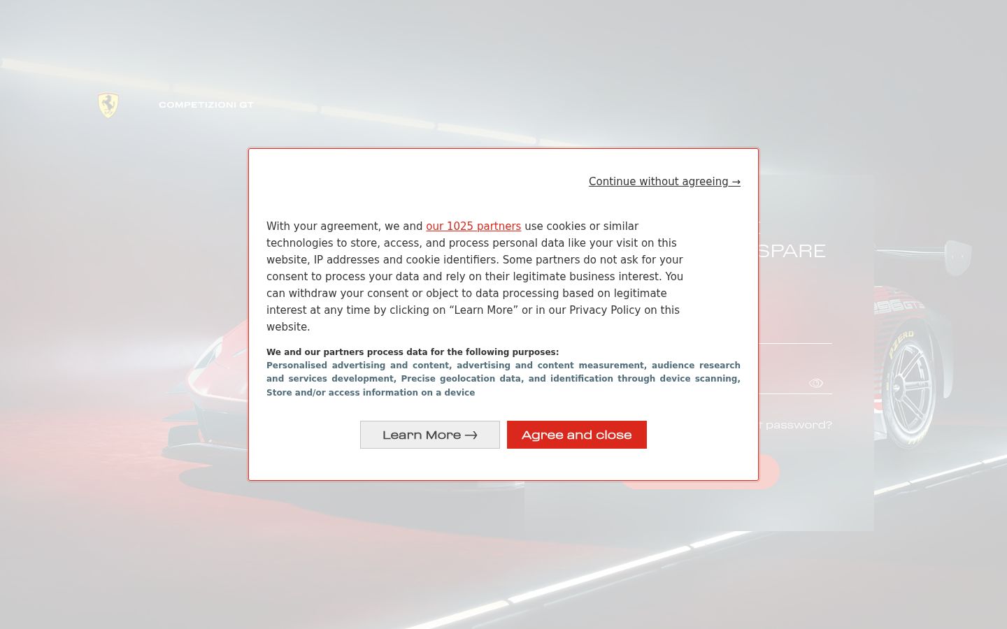 Screenshot van de toestemmingsbanner zoals getoond vóór enige interactie